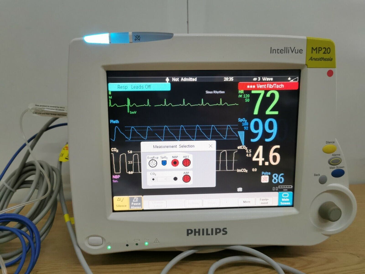 philips MP20 patient monitor M3001A M3015A CO2 module SpO2 NIBP ECG IBP cal 20251