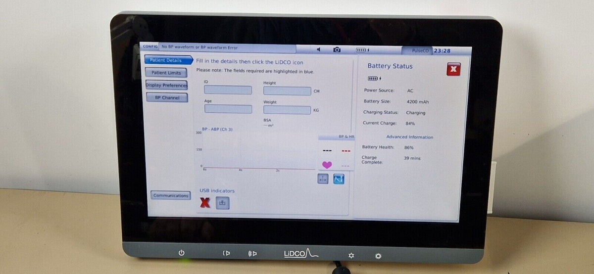 LiDCO rapid hemodynamic patient monitor Ref.HM 92-01 software version2