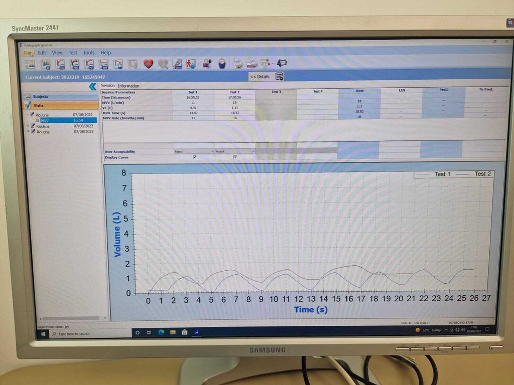 spirometer vitalograph 6800 pneumotrac with windows 10 PC + spirotrac software2
