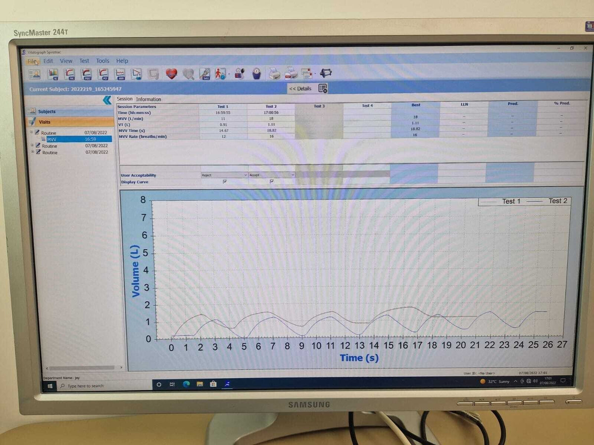 spirometer vitalograph 6800 pneumotrac with windows 10 PC + spirotrac software2