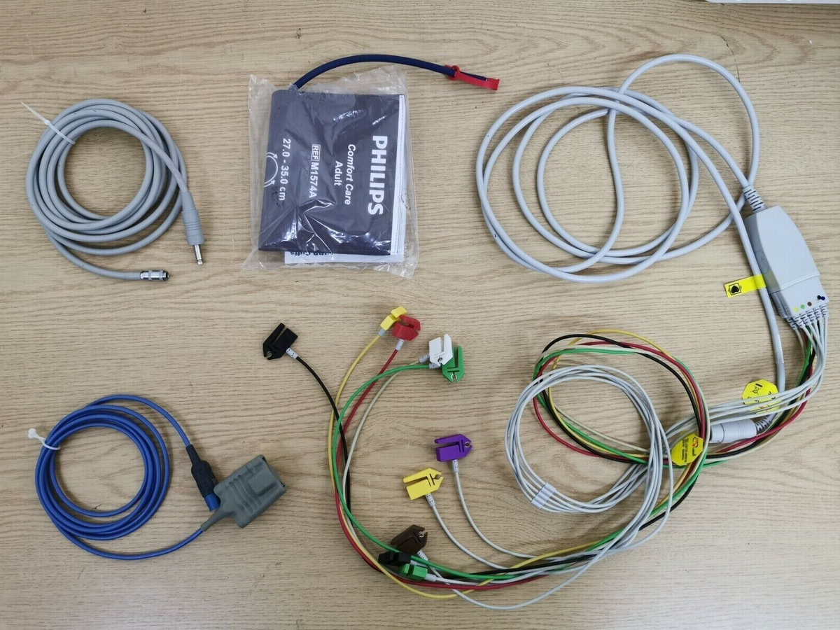 philips MP20 patient monitor M3001A M3015A CO2 module SpO2 NIBP ECG IBP cal 20259