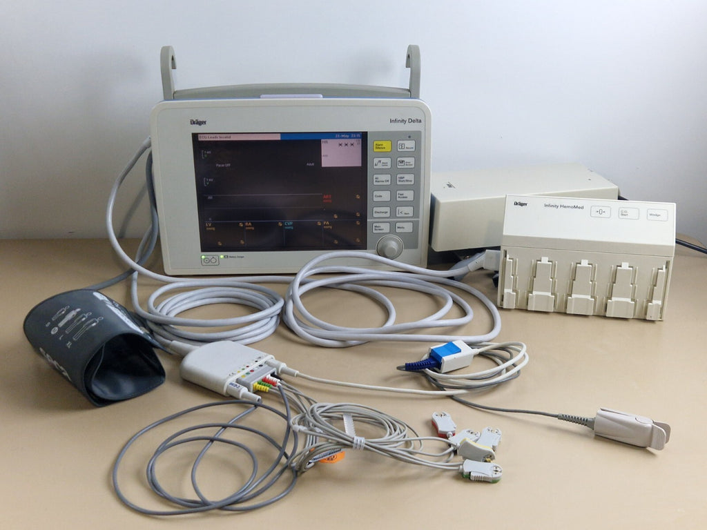 drager delta infinity patient monitor + ECG SpO2 NIBP Temp hemomed module0