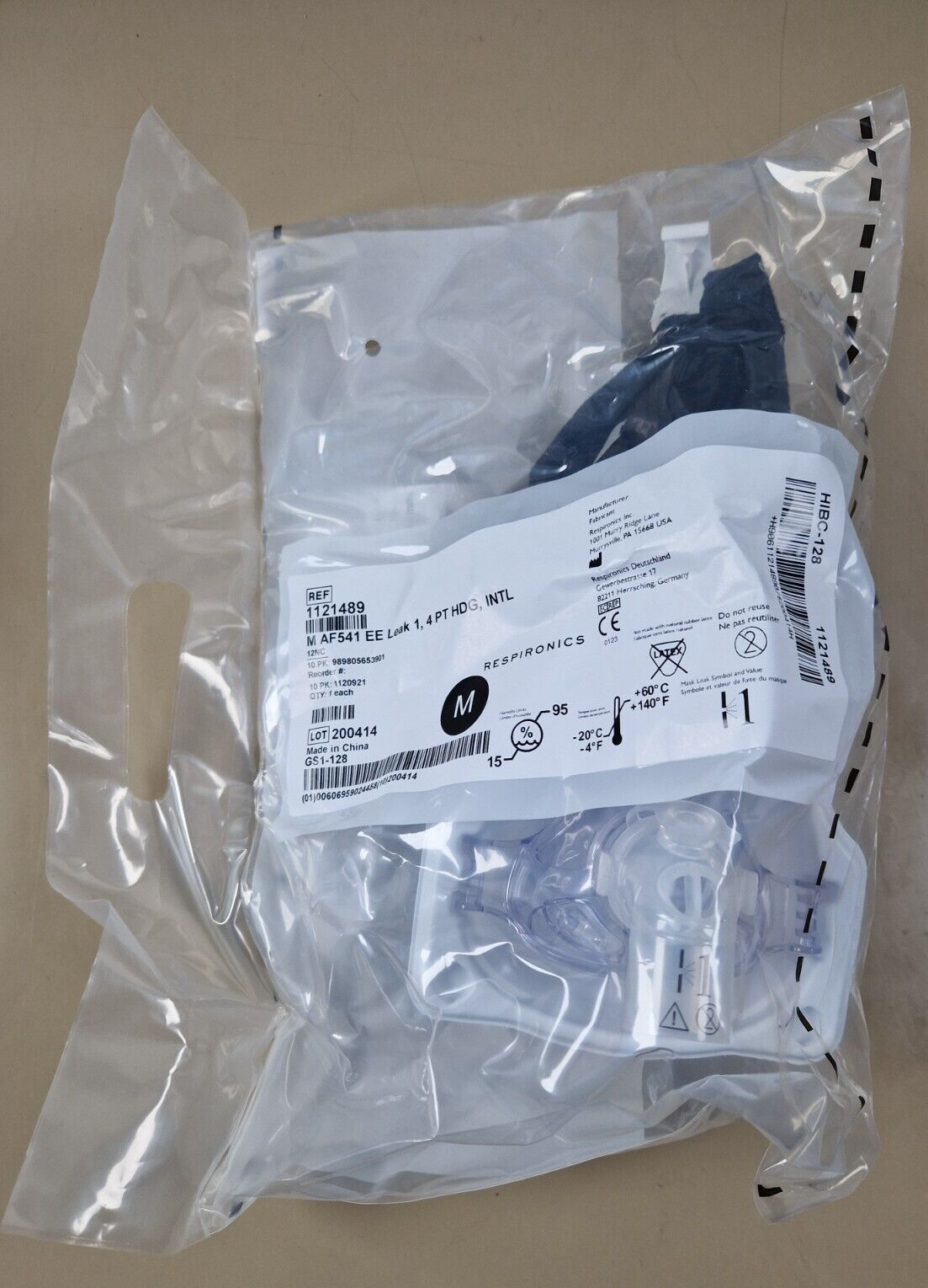 9x mask philips respironics AF541 EE 1 leak,  4 PT HDG ref: 1020921 and 11214893