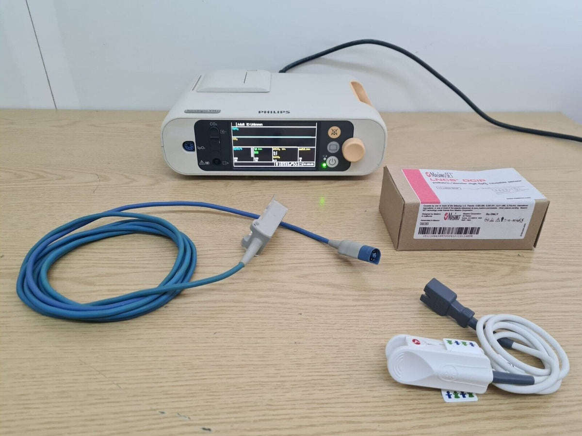 philips 863266 microstream CO2 - capnography + SpO2 patient monitor with printer0