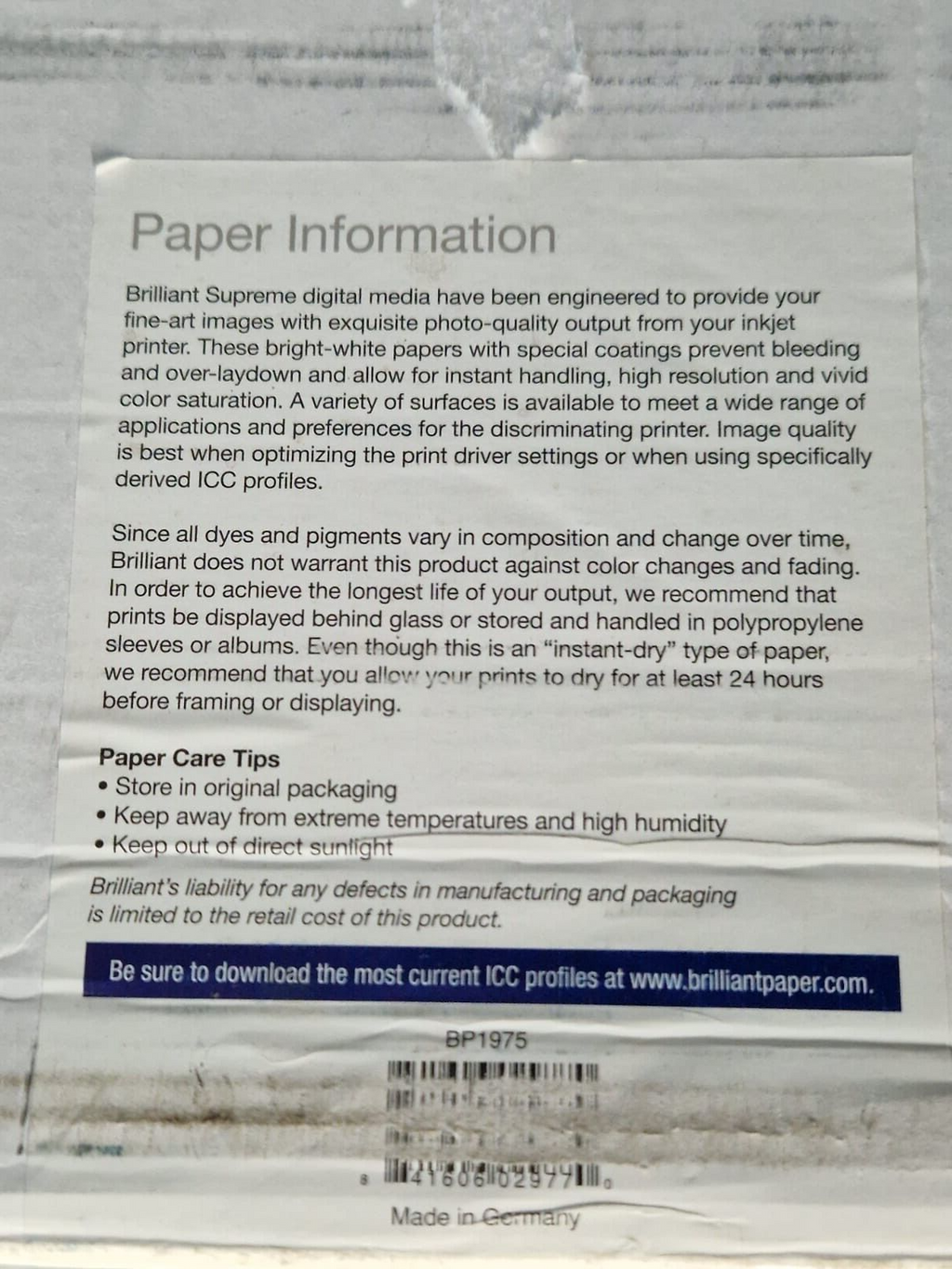 brilliant supreme lustre paper ultimate 44" x 82ft roll (112 cm x 25 m ) 300gsm4