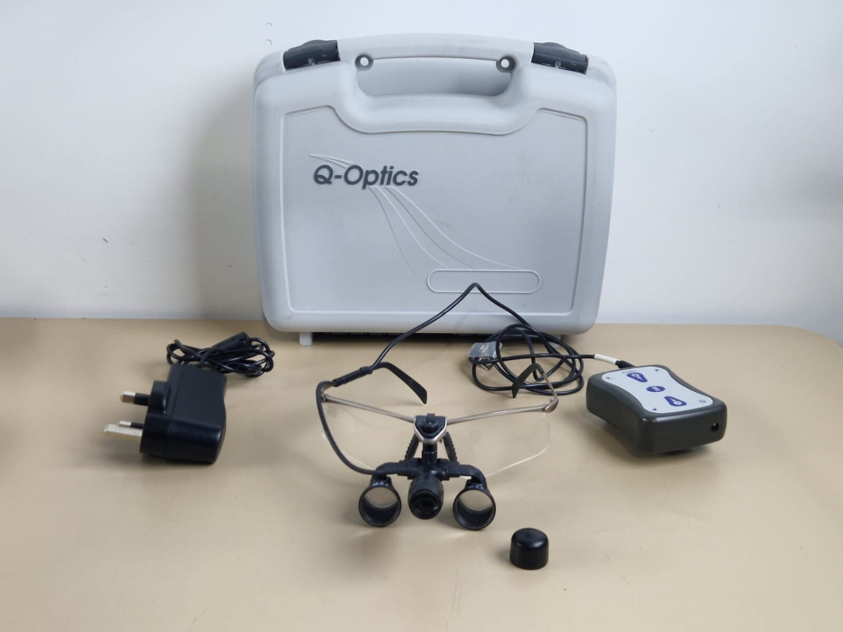 Q optics headlight   power adapter   refurb battery   frame   M 2.5X loupe0