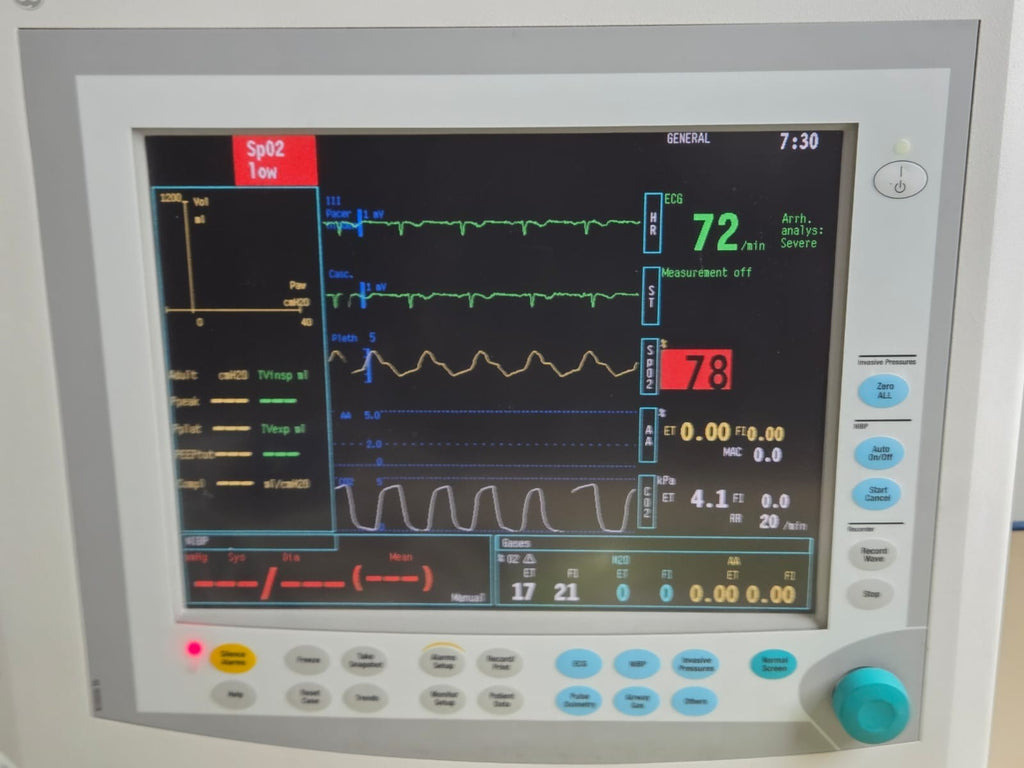 MRI mri compatible ge datex ohmeda S5 patient monitor AA gas module + printer2