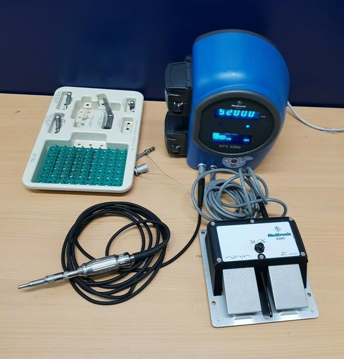 medtronic Xomed XPS 3000 + Xcalibur 52000 rpm high torque drill motor 33-3389010