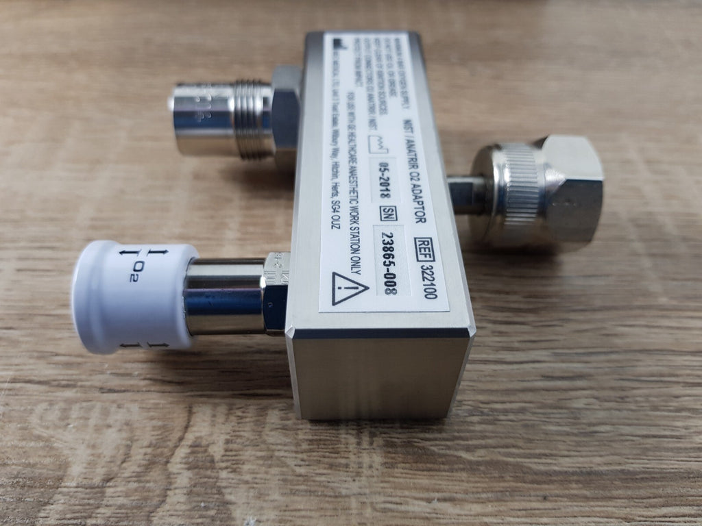 GE NIST ANATRIR o2 adaptor 322100 Schrader adaptor to male plus female manifold6