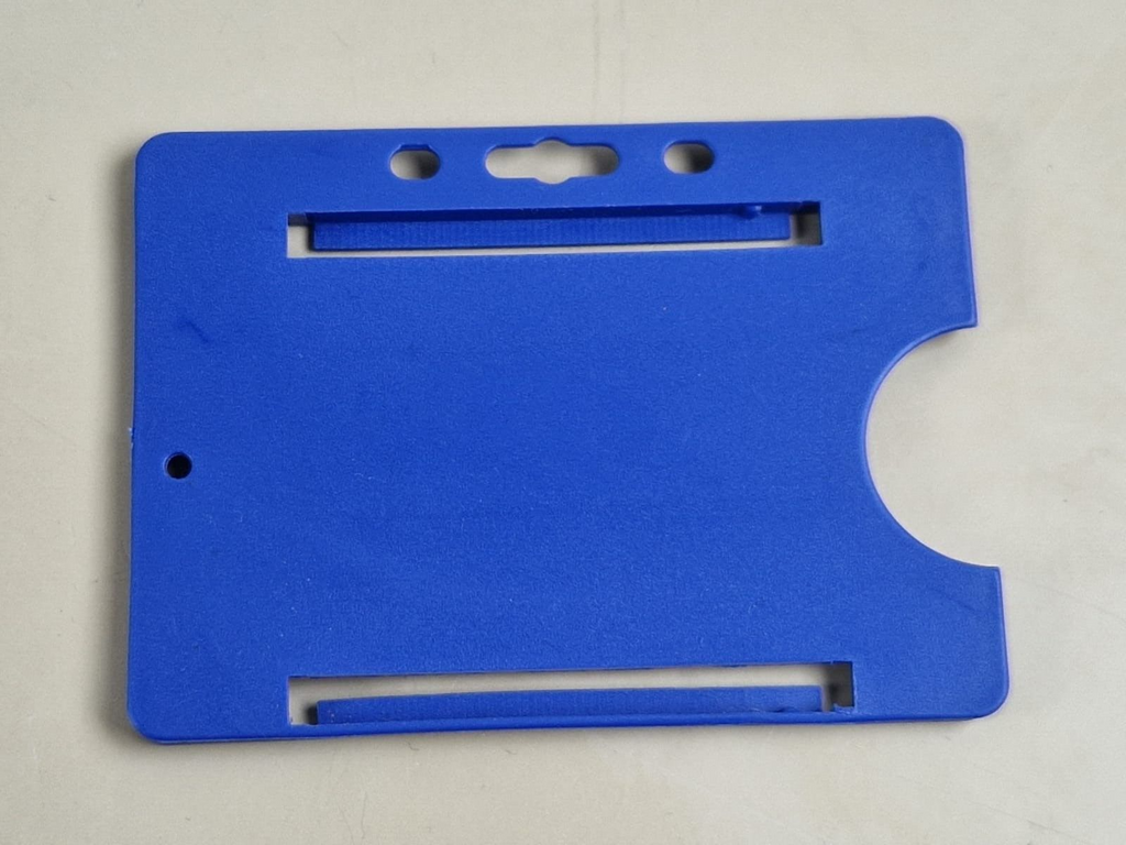 200x ID badge holder landscape blue CR80 Single Sided Rigid Slide in Open face1