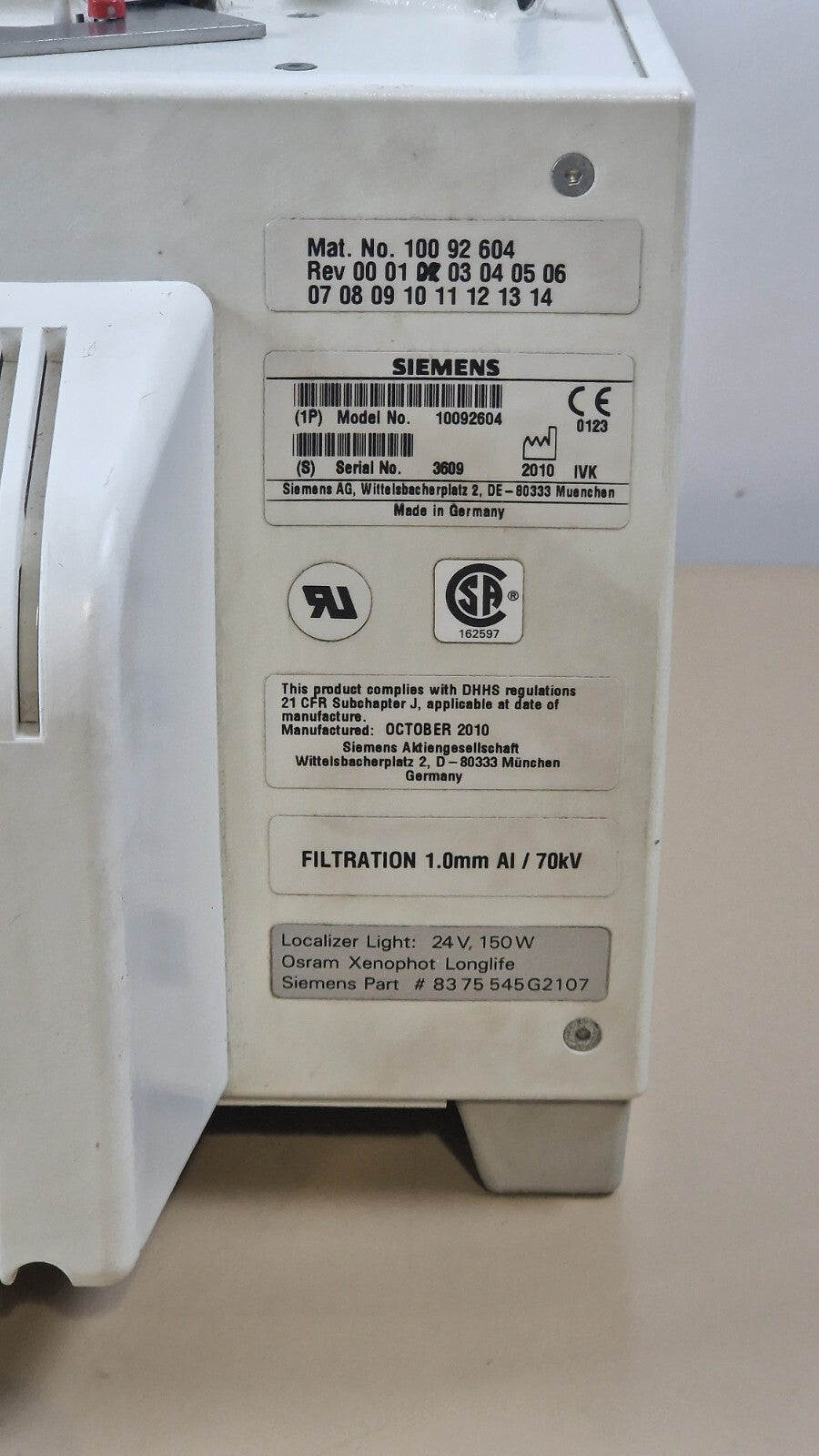 siemens 10092604 multileaf collimator xray2