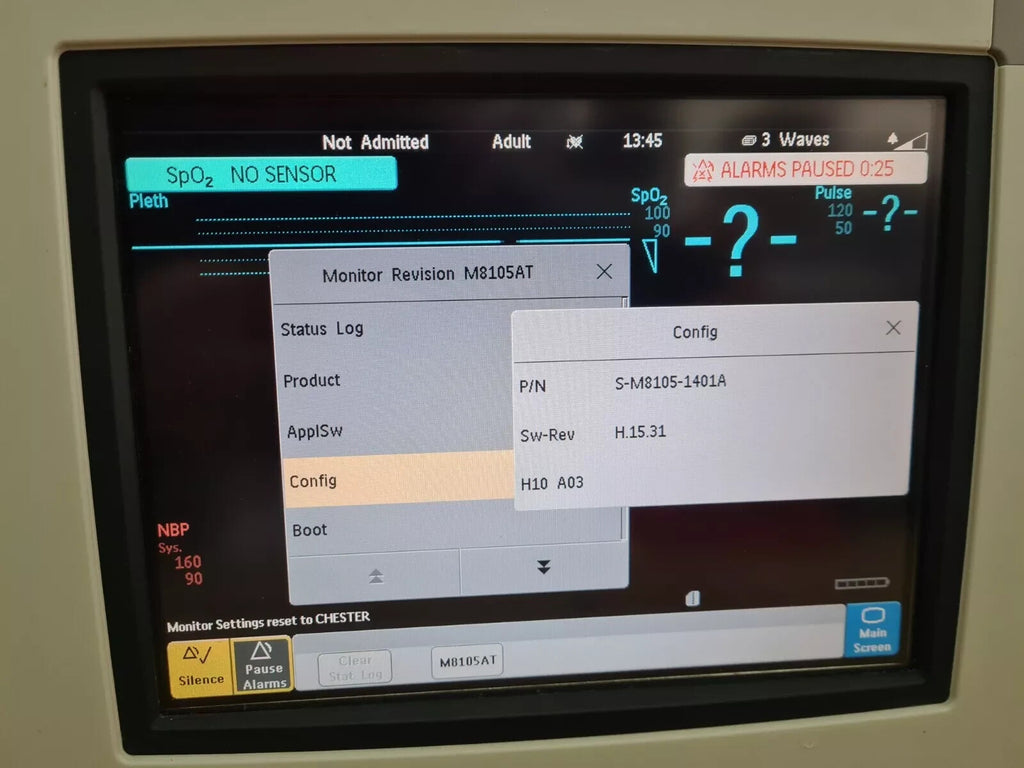 philips intellivue MPT5 patient monitor NIBP SPO2 telemetry connector M8105AT5