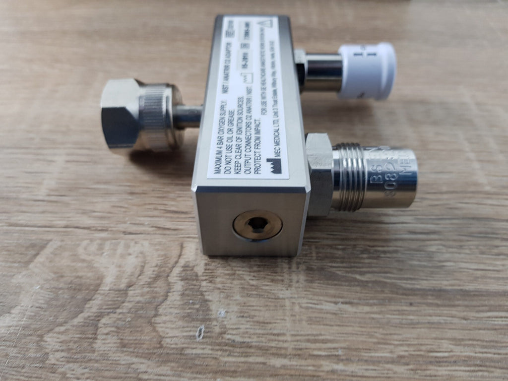 GE NIST ANATRIR o2 adaptor 322100 Schrader adaptor to male plus female manifold5