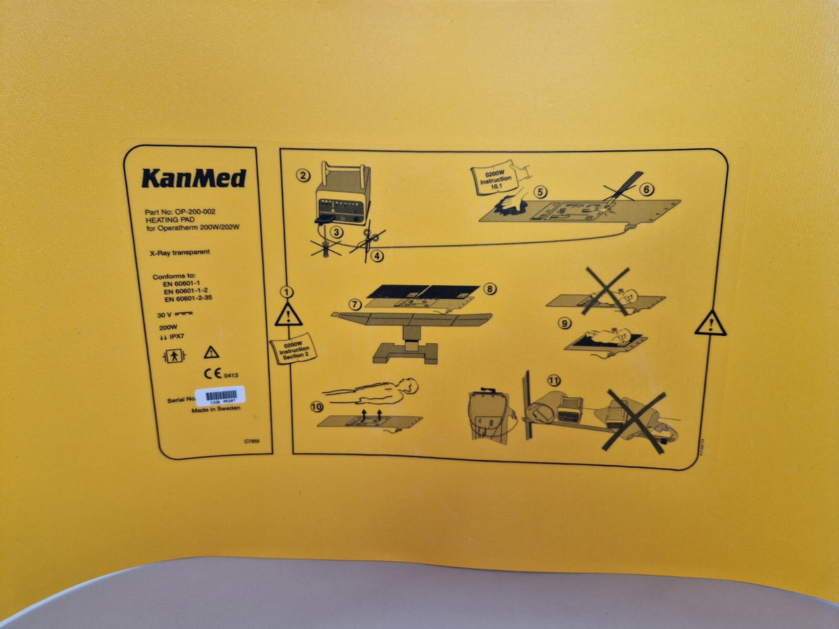 kanmed part no op 200 002 heating pad   x ray transparent3