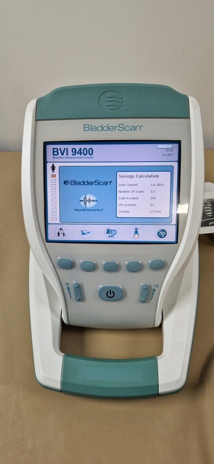 verathon BVI 9400 bladder scanner diagnostic ultrasound with probe + 2 battery1