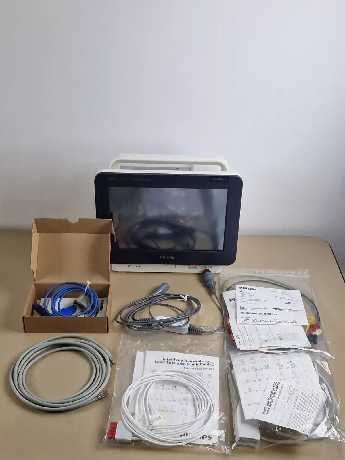 philips intellivue MX450 patient monitor with X2 module IBP 12 leads ECG SpO28