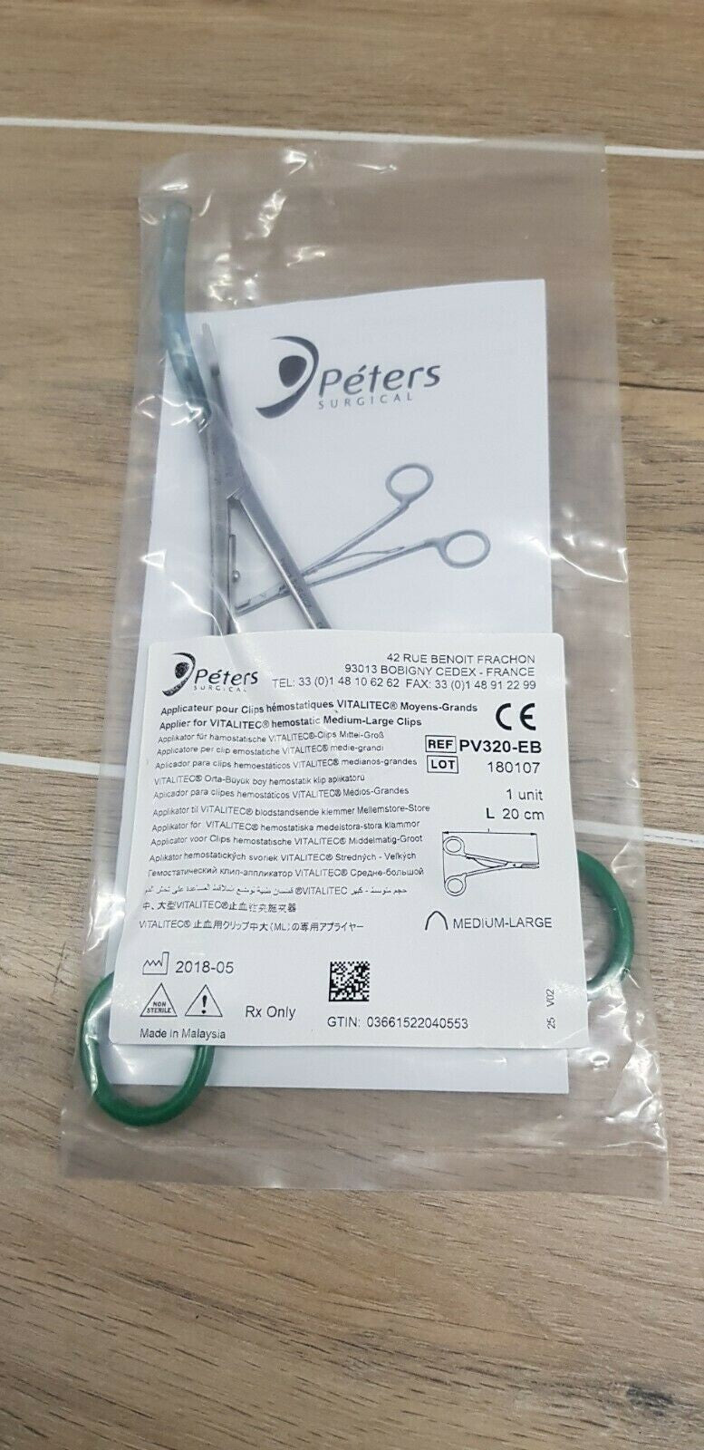 vitalitec hemostatic medium clips medium large 20cm peters surgical PB320 EB0