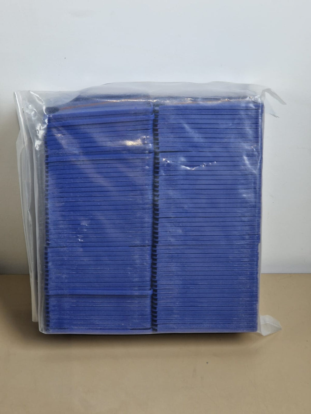 200x ID badge holder landscape blue CR80 Single Sided Rigid Slide in Open face3