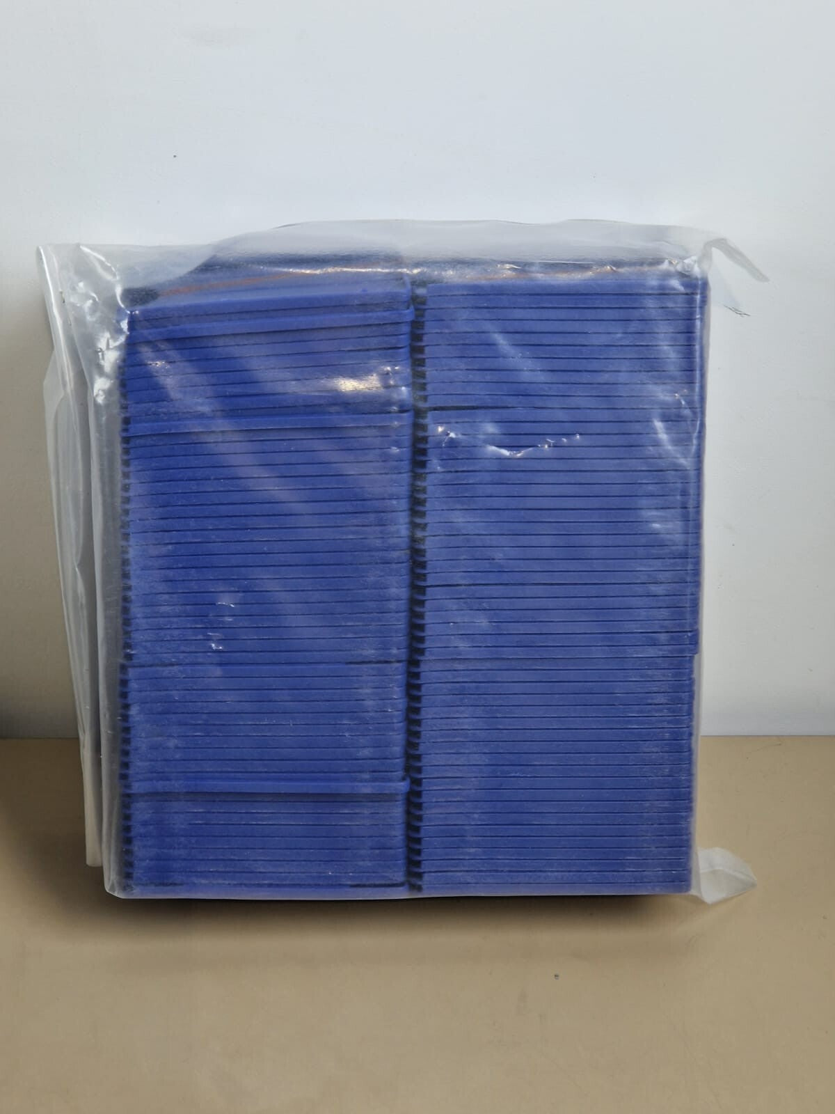 200x ID badge holder landscape blue CR80 Single Sided Rigid Slide in Open face3