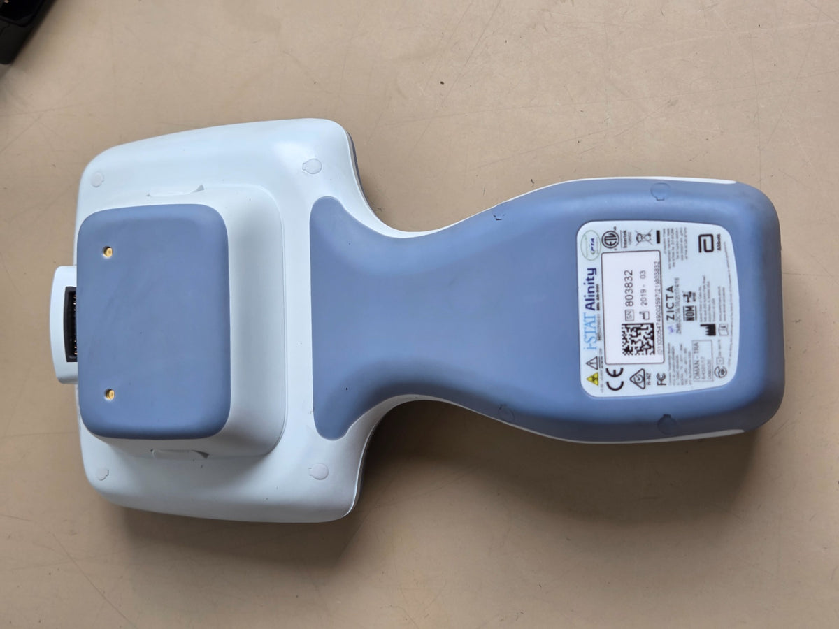 Abbott i-STAT Alinity handheld analyzer rear identification label