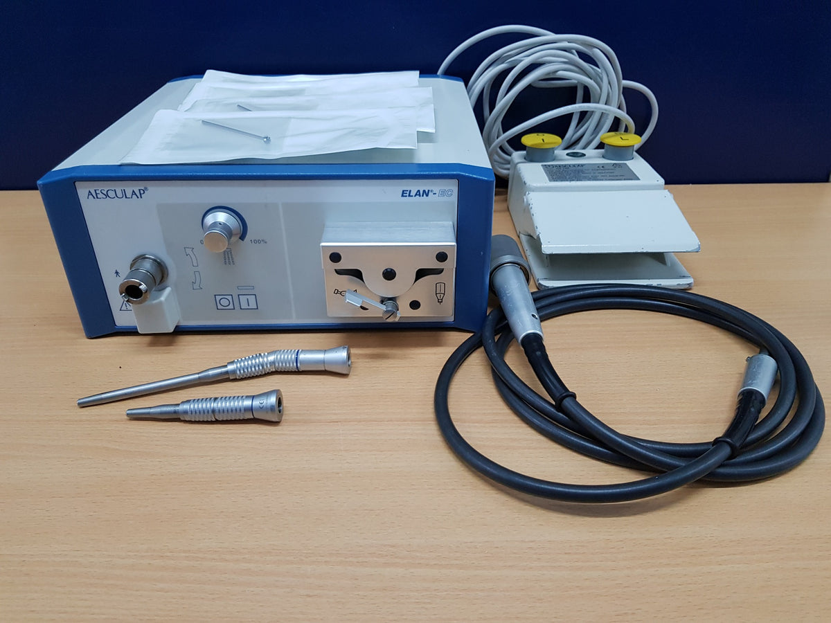 Aesculap ELAN-EC GA835 surgical drill set with foot control, flexible drive cable and handpieces