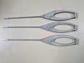 Three Arthrex AR-12520W standard reverse tip 3.4 mm straight shaft punches with WishBone handle