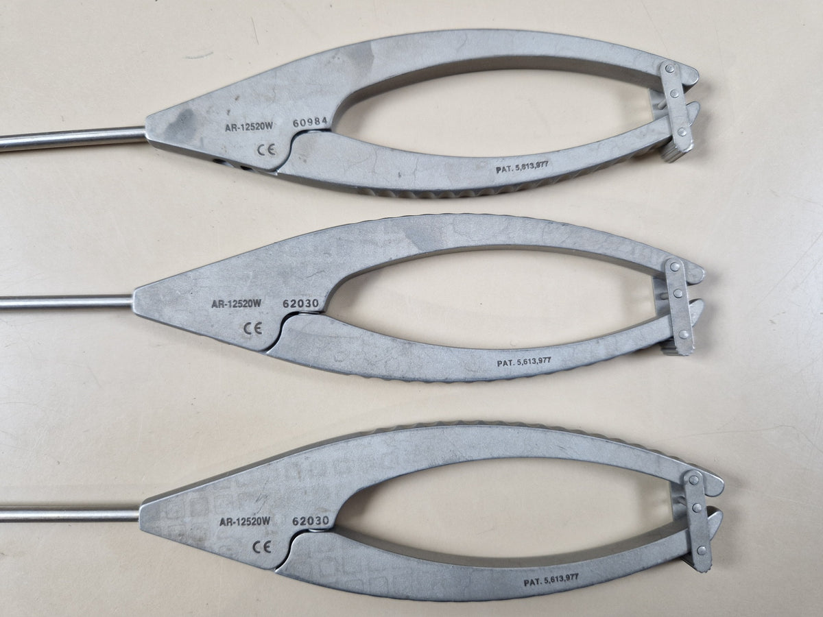 Three Arthrex AR-12520W WishBone handle arthroscopy punches