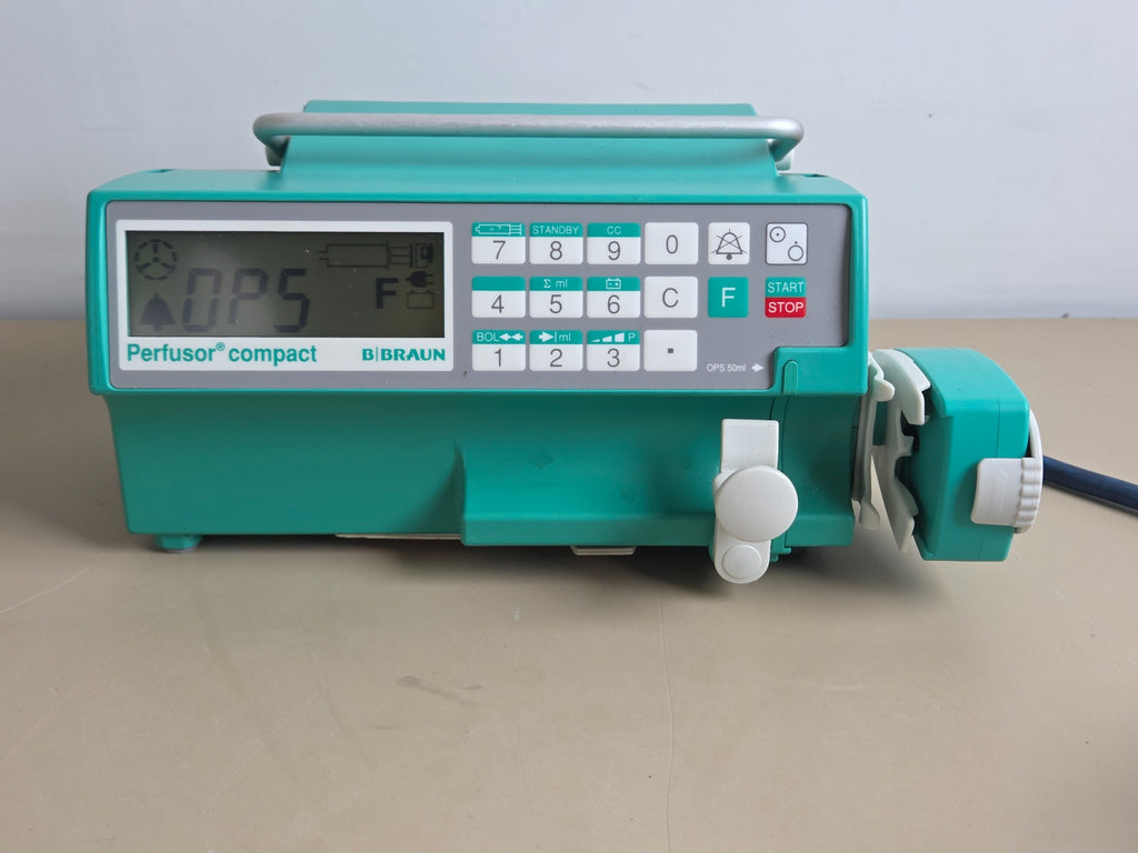 B. Braun Perfusor Compact syringe pump display powered on