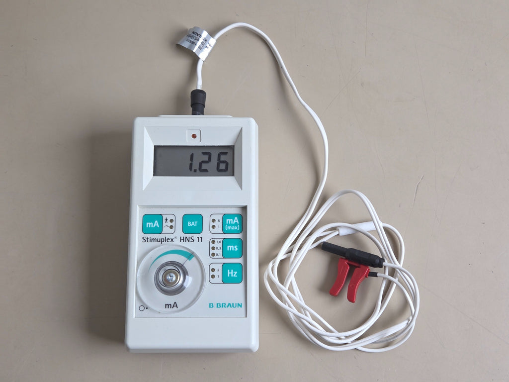 B. Braun Stimuplex HNS 11 nerve stimulator with electrode cable