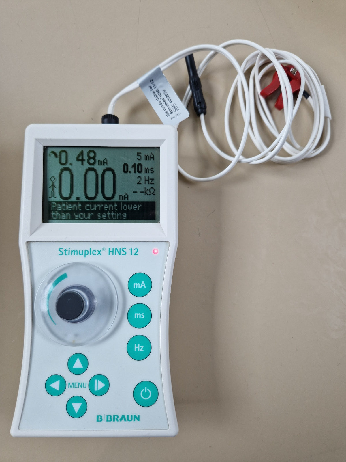 B. Braun Stimuplex HNS 12 operating display with electrode cable