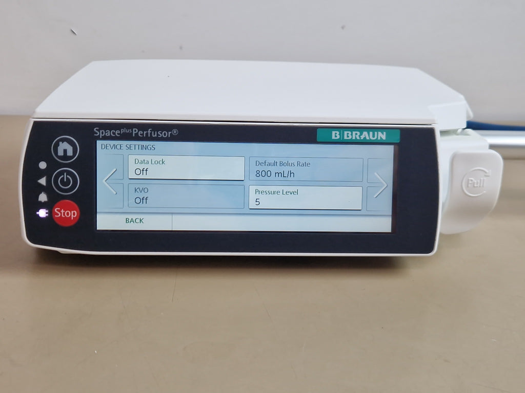 B. Braun Spaceplus Perfusor device settings screen