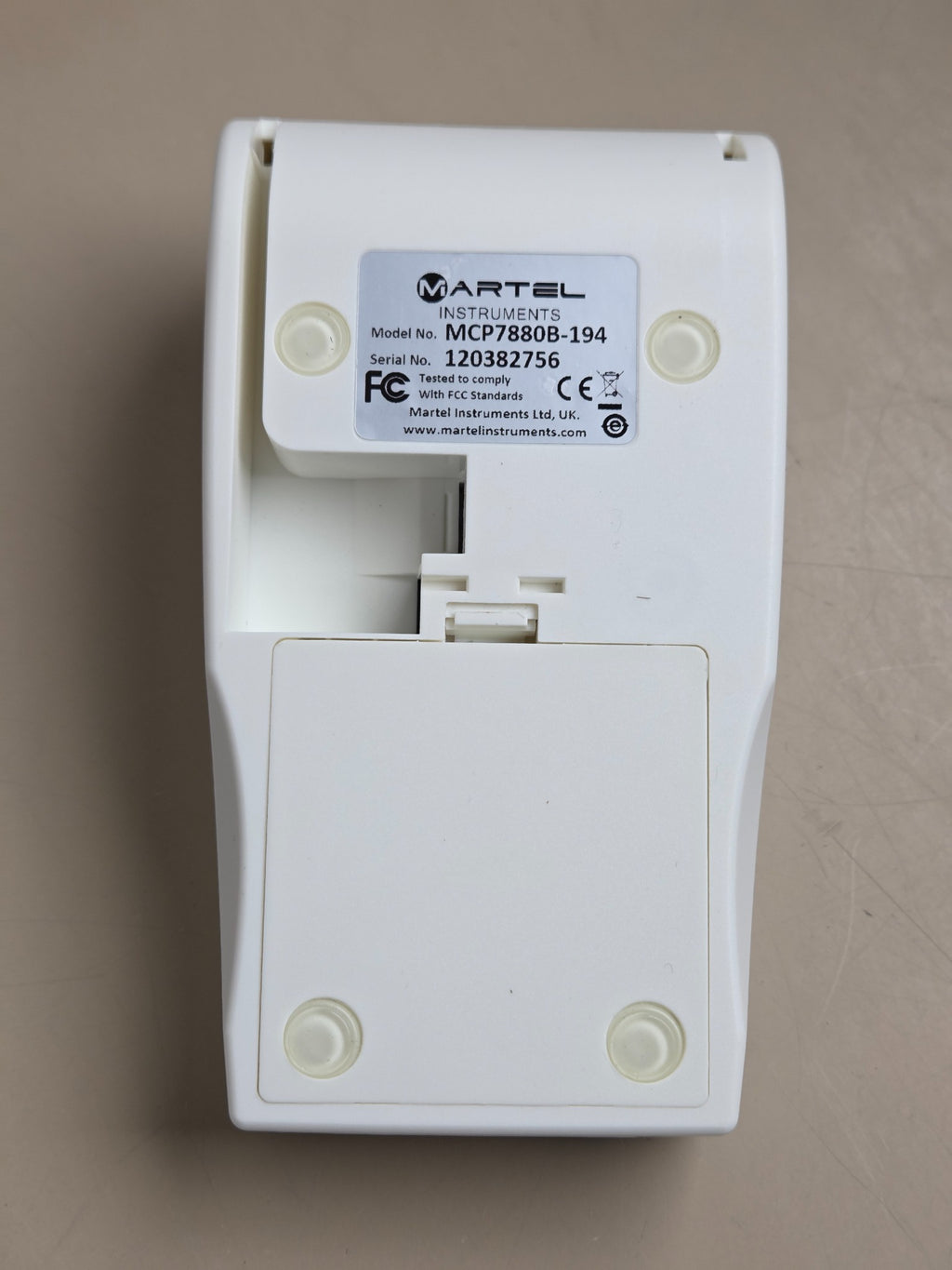 Martel Instruments printer model MCP7880B-194 label