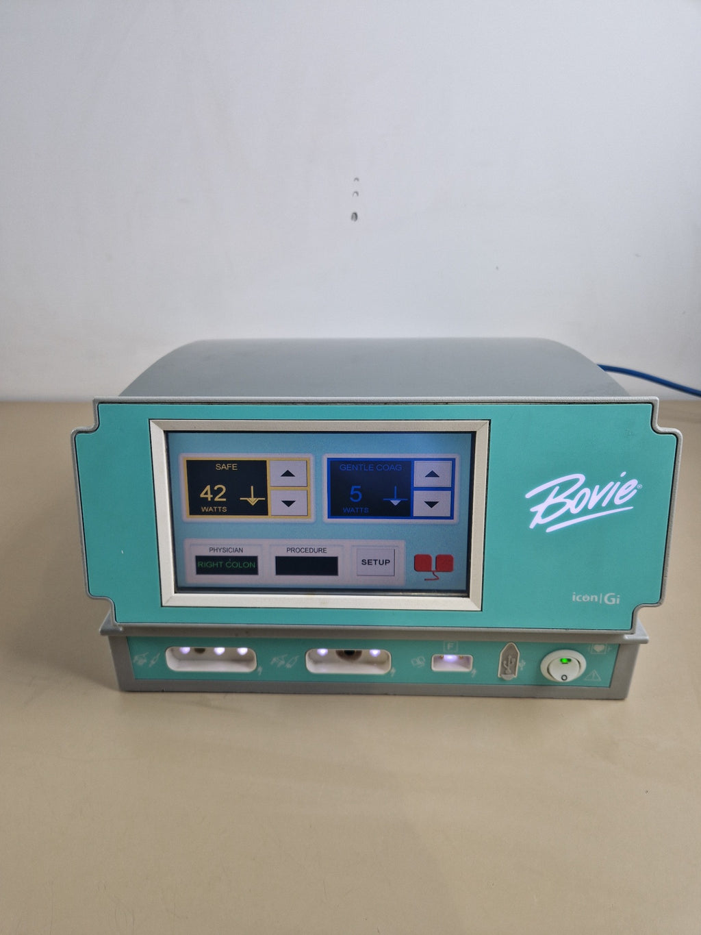 Bovie ICON Gi GI120 Safe Cut and Gentle Coag output screen