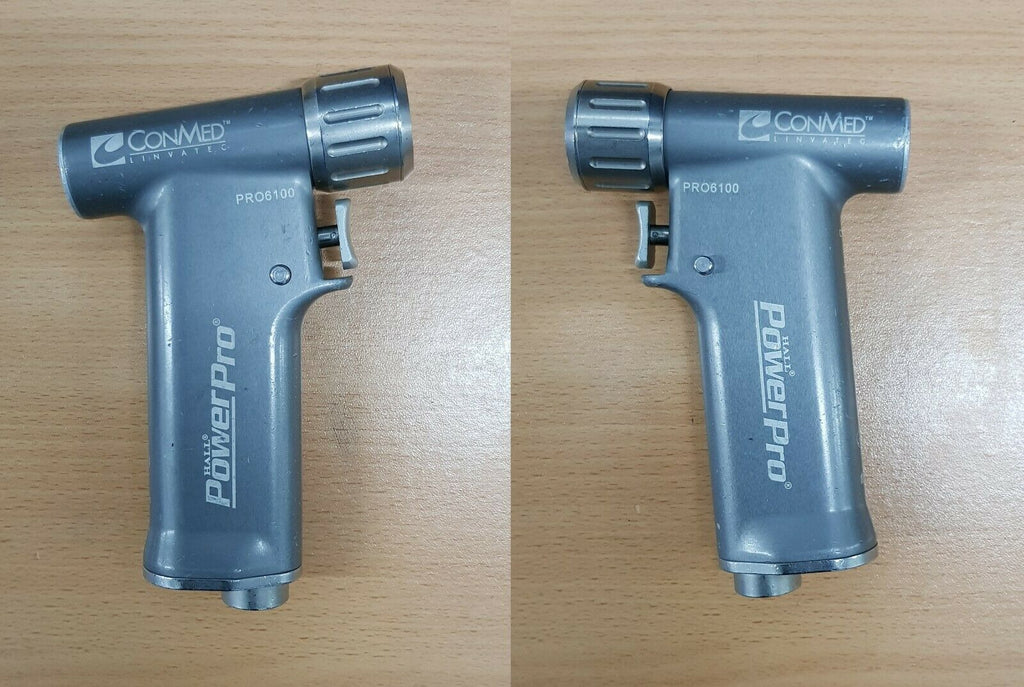 ConMed Linvatec Hall PowerPro PRO6100 handpiece front and rear views