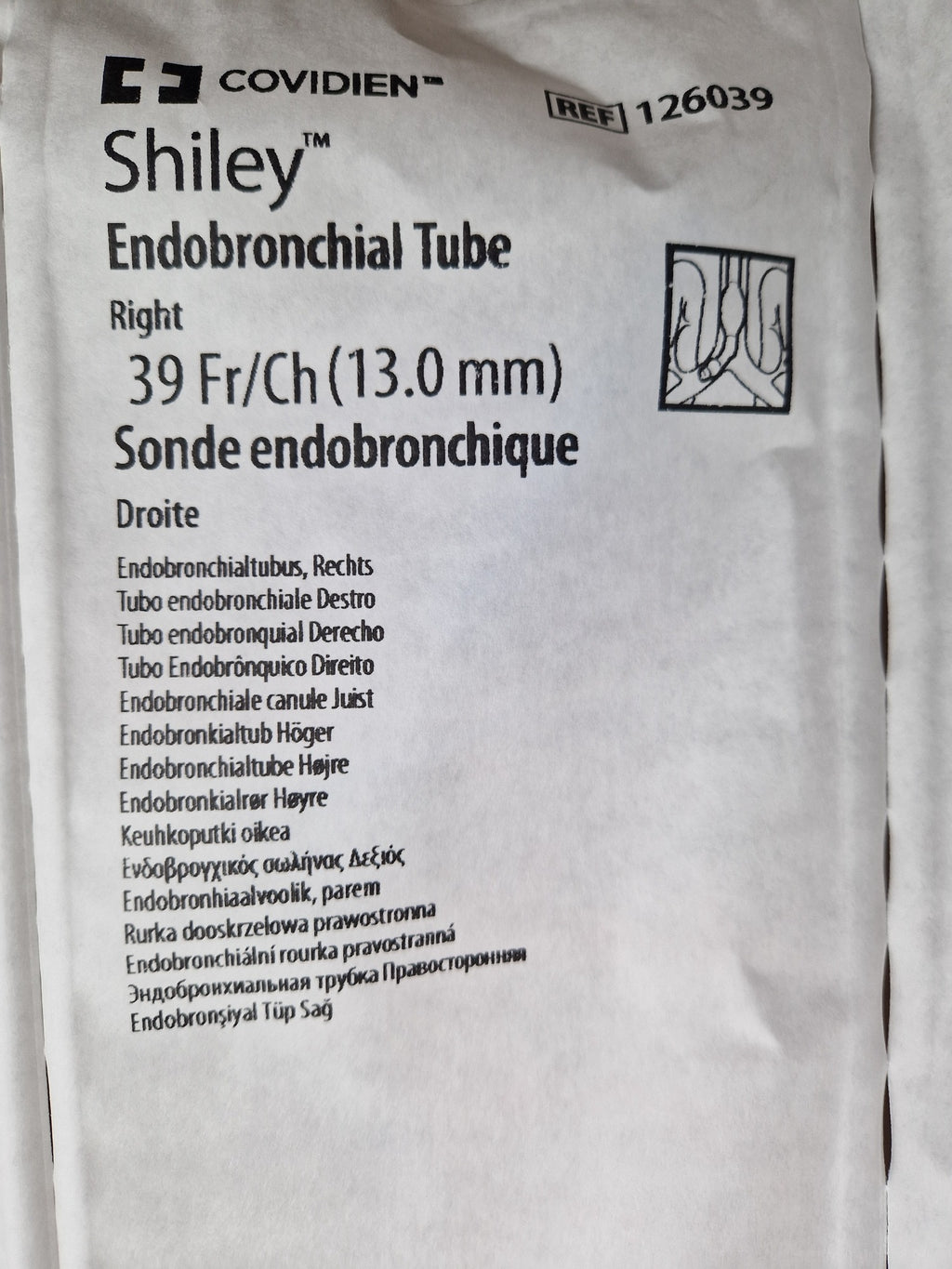 Covidien Shiley 126039 right endobronchial tube sterile pack
