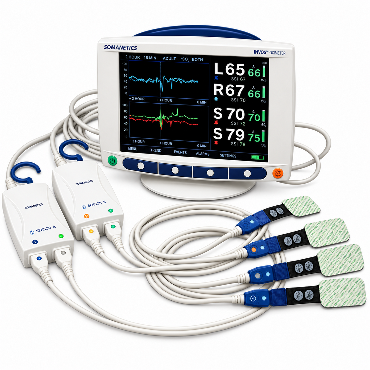 Covidien Somanetics INVOS 5100C oximeter — illustrative system configuration