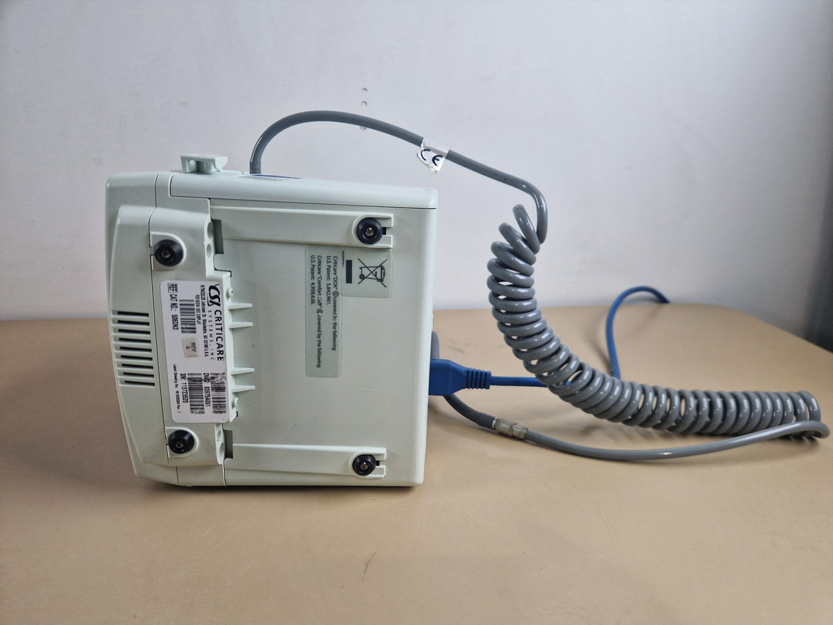 Criticare VitalCare ComfortCuff 506DN3 rear label and connections