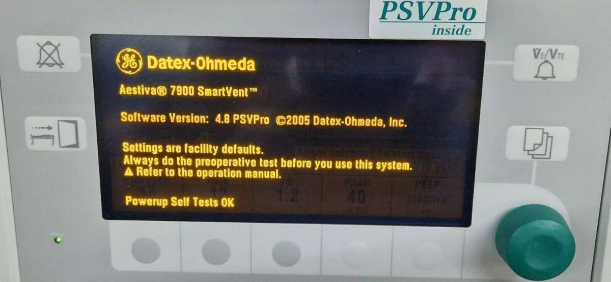Datex Ohmeda Aestiva 5 anesthesia machine 7900 SmartVent GE B850