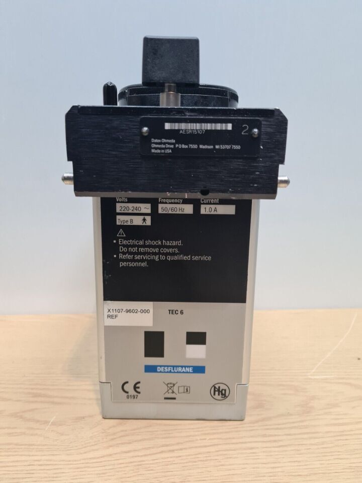 Datex-Ohmeda Tec 6 Plus Desflurane Vaporizer