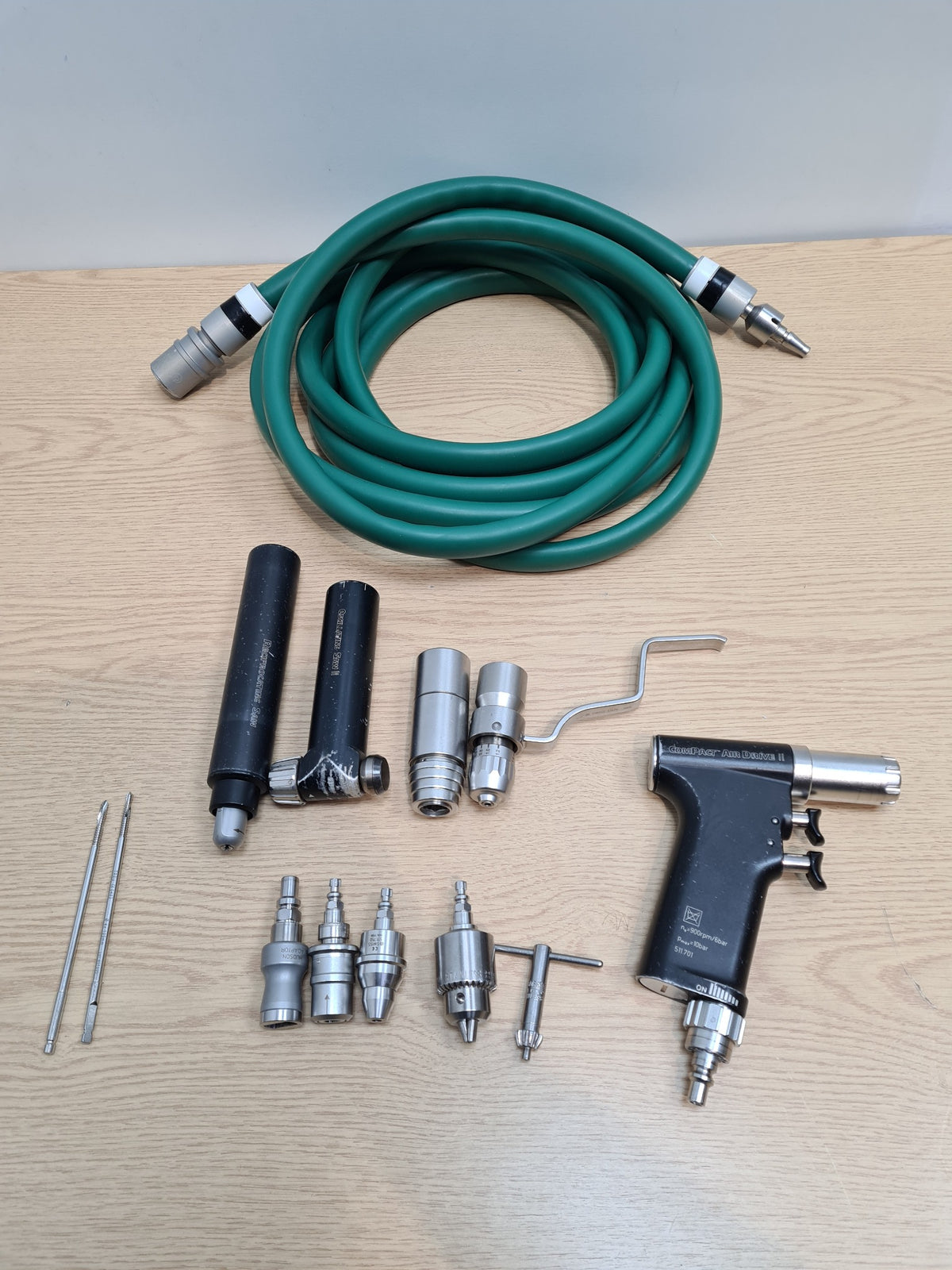 DePuy Synthes Compact Air Drive II 511.701 surgical air drill set with attachments and hose