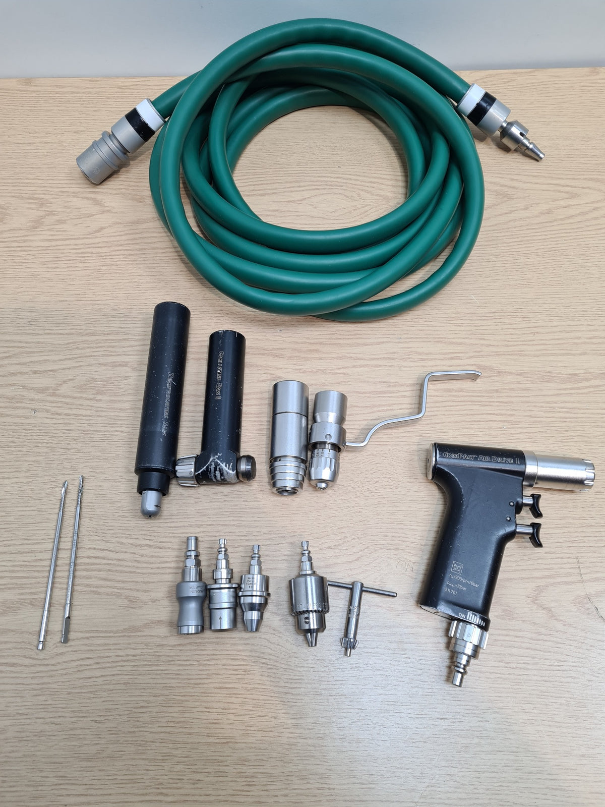DePuy Synthes Compact Air Drive II pneumatic surgical drill set overview