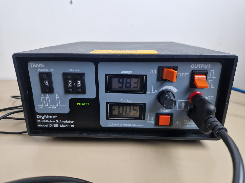 Digitimer D185 Mark IIa powered on display