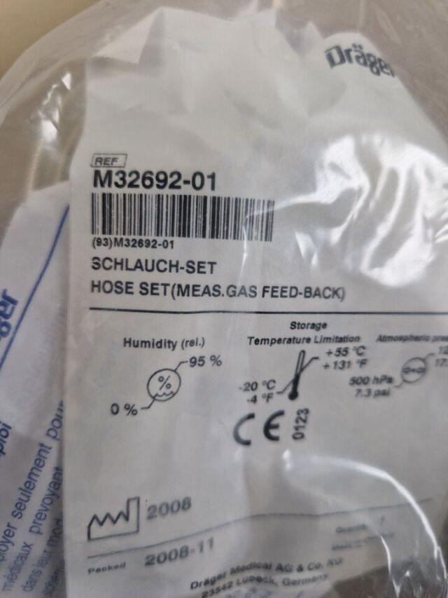 DRAEGER Drager Sample gas return line hose set for fabius ventilator with filter ref: M32692