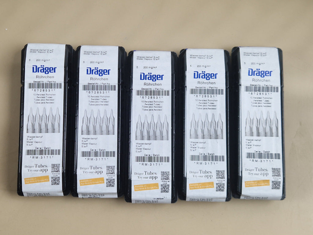 Five Drager 6728531 Water Vapour 5/a-P Aerotest tube packs