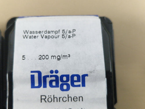 Drager Water Vapour 5/a-P 5 to 200 mg per cubic metre label