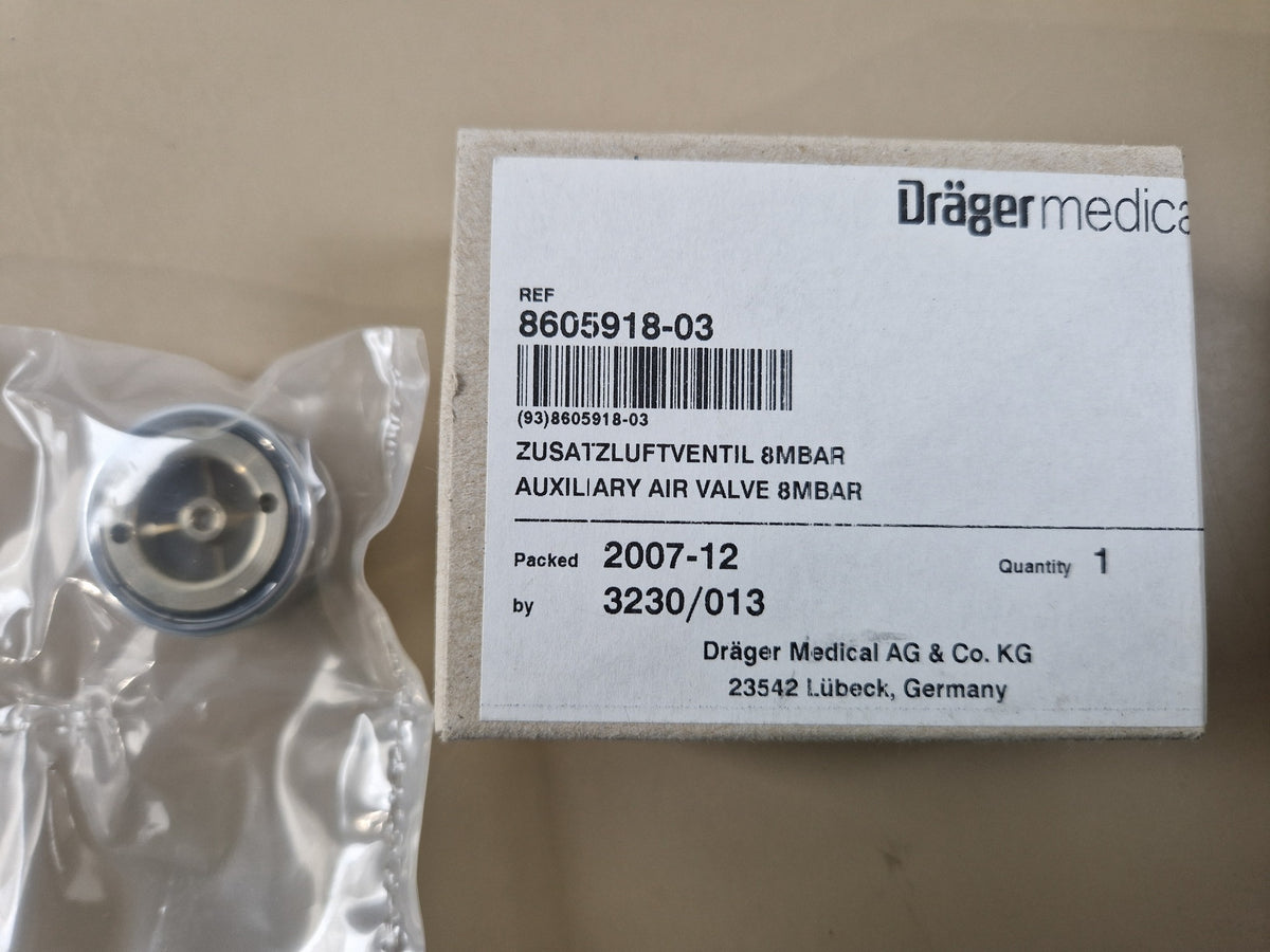 Dräger Auxiliary Air Valve 8mbar REF 8605918-03 with original packaging