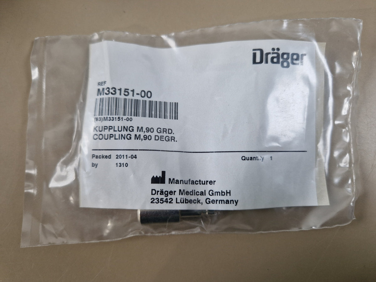 Dräger M33151-00 90 degree coupling packaging label