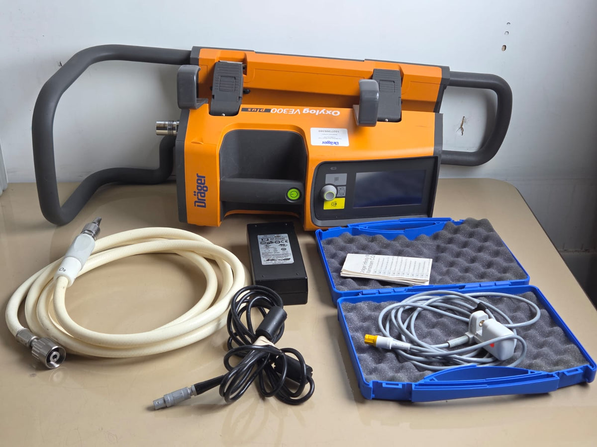 DRAEGER Drager VE300 PLUS Portable Transport Ventilator with CO2 sensor + hose + charger Transport Ventilator