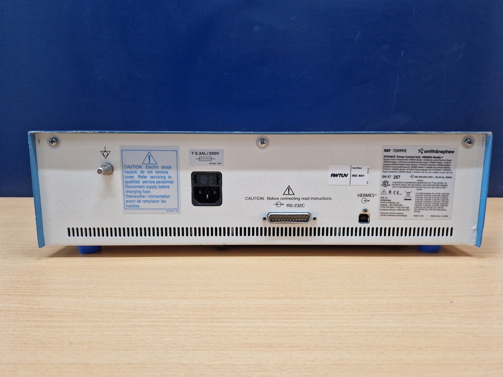 Smith & Nephew DYONICS Power control unit rear label REF 7209912