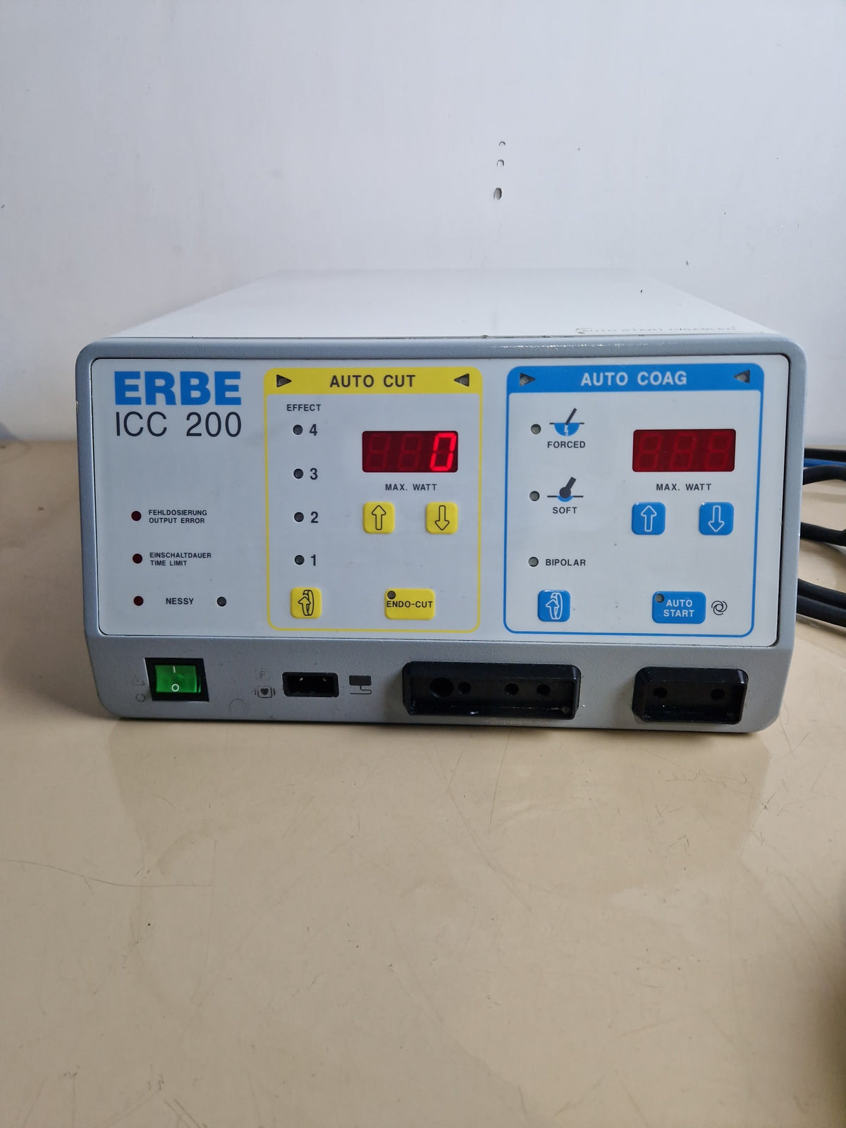 ERBE ICC 200 front control panel Auto Cut and Auto Coag